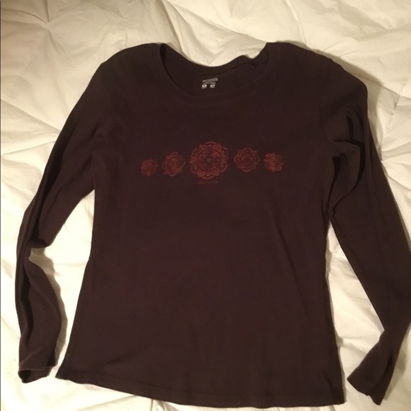 Columbia Brown, long sleeve tee shirt. Size medium - Picture 2 of 4